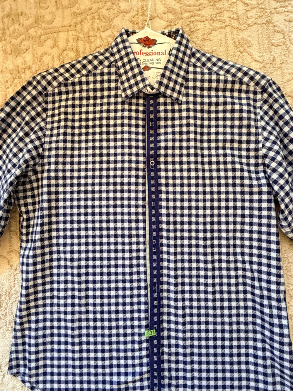 Robert Graham unique spin on the classic Navy & White Check Men's Shirt